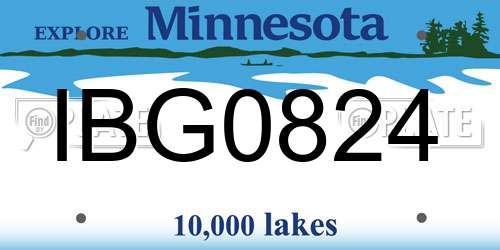IBG0824 Minnesota License Plate