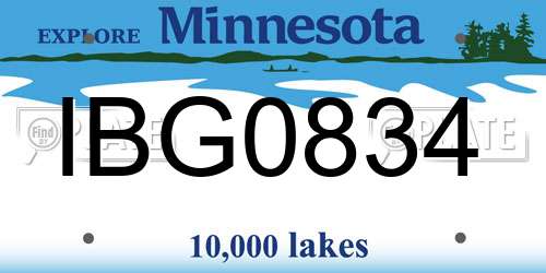 IBG0834 Minnesota License Plate