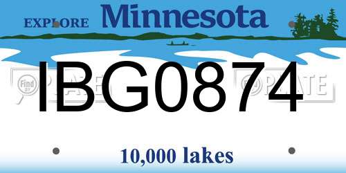 IBG0874 Minnesota License Plate