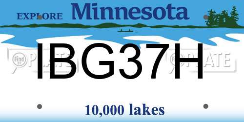 IBG37H Minnesota License Plate
