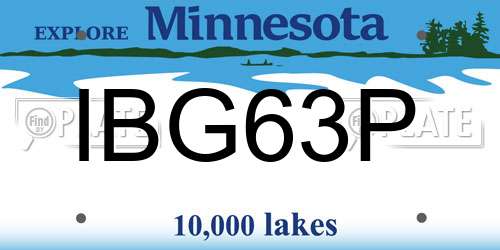 IBG63P Minnesota License Plate
