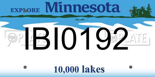 IBI0192 Minnesota License Plate