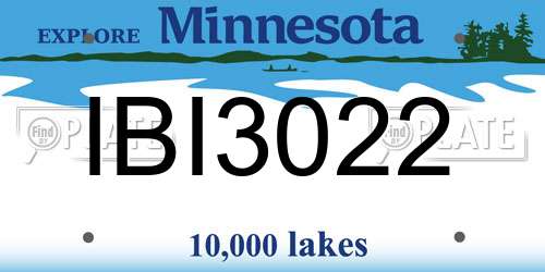 IBI3022 Minnesota License Plate