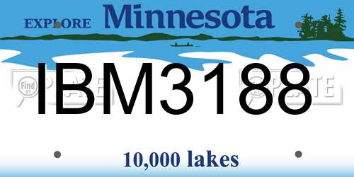 IBM3188 Minnesota License Plate