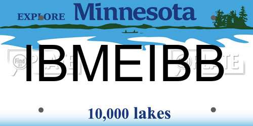 IBMEIBB Minnesota License Plate