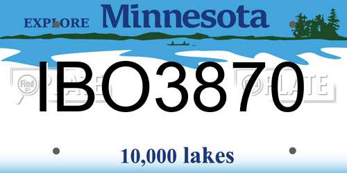 IBO3870 Minnesota License Plate