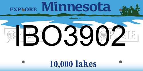 IBO3902 Minnesota License Plate