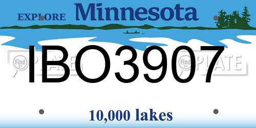 IBO3907 Minnesota License Plate