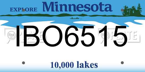 IBO6515 Minnesota License Plate