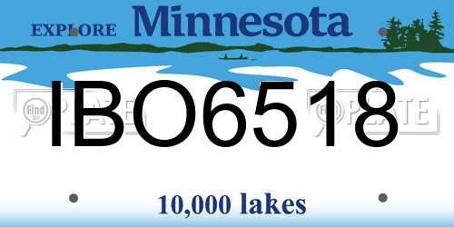 IBO6518 Minnesota License Plate