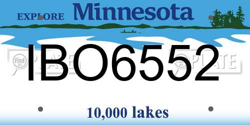 IBO6552 Minnesota License Plate