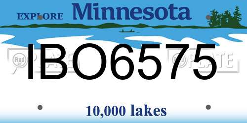 IBO6575 Minnesota License Plate
