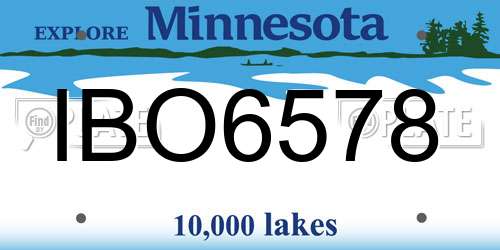 IBO6578 Minnesota License Plate