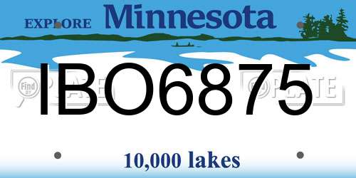 IBO6875 Minnesota License Plate