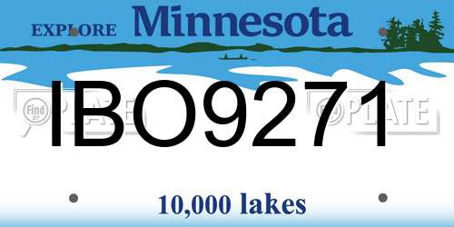 IBO9271 Minnesota License Plate