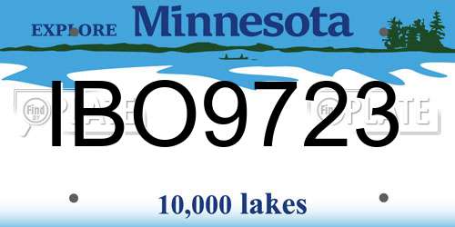 IBO9723 Minnesota License Plate