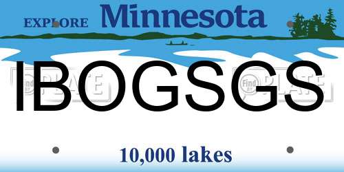 IBOGSGS Minnesota License Plate