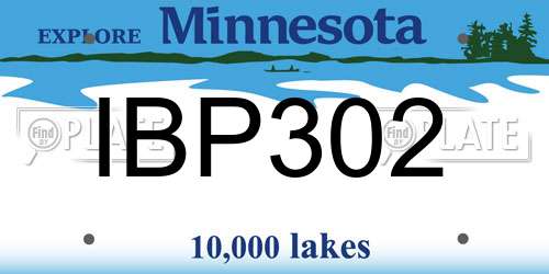 IBP302 Minnesota License Plate