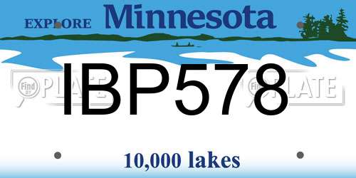 IBP578 Minnesota License Plate