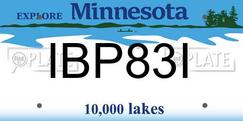 IBP83I Minnesota License Plate