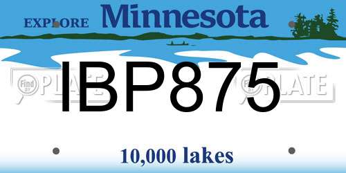 IBP875 Minnesota License Plate