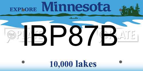 IBP87B Minnesota License Plate