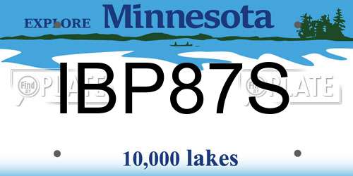 IBP87S Minnesota License Plate