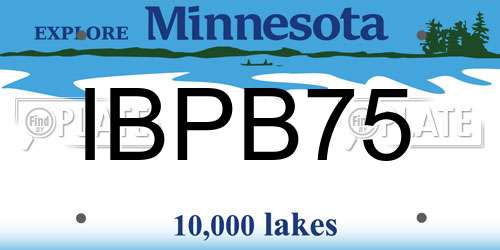 IBPB75 Minnesota License Plate