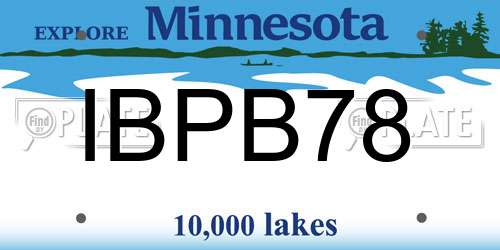 IBPB78 Minnesota License Plate