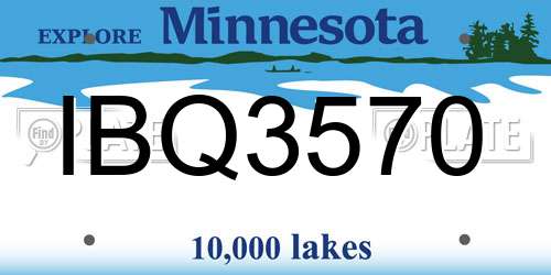 IBQ3570 Minnesota License Plate