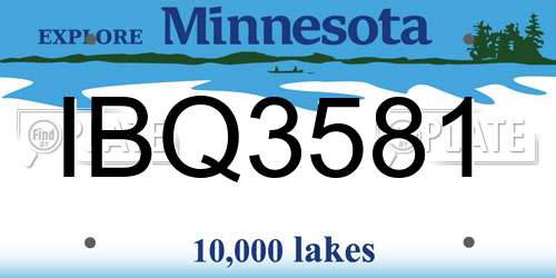 IBQ3581 Minnesota License Plate