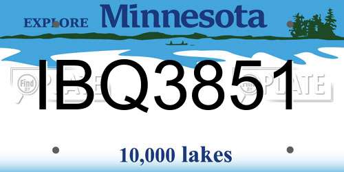 IBQ3851 Minnesota License Plate