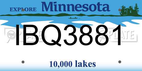 IBQ3881 Minnesota License Plate