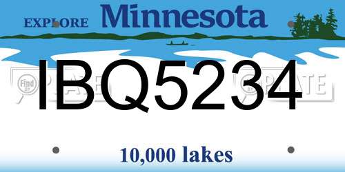 IBQ5234 Minnesota License Plate