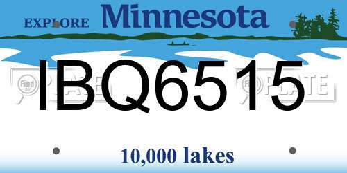 IBQ6515 Minnesota License Plate