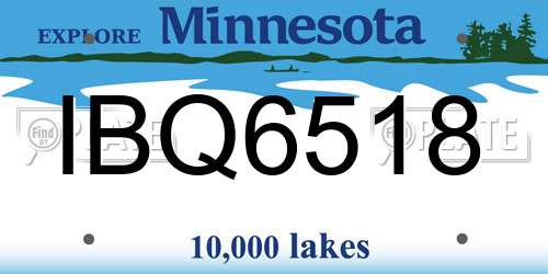 IBQ6518 Minnesota License Plate