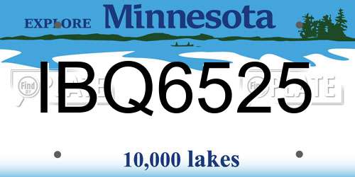 IBQ6525 Minnesota License Plate