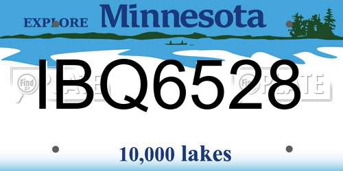 IBQ6528 Minnesota License Plate