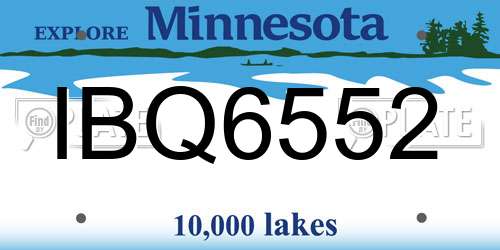 IBQ6552 Minnesota License Plate