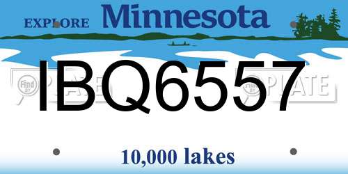 IBQ6557 Minnesota License Plate