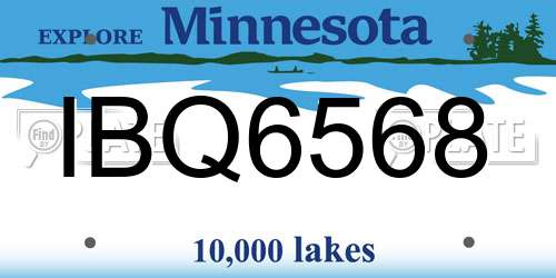 IBQ6568 Minnesota License Plate