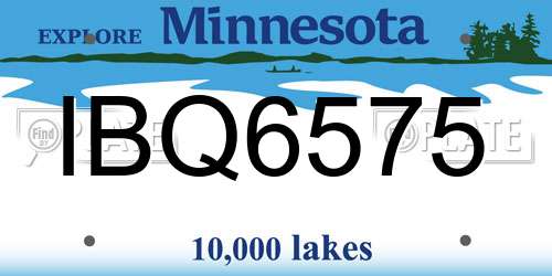 IBQ6575 Minnesota License Plate