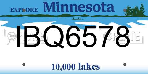 IBQ6578 Minnesota License Plate