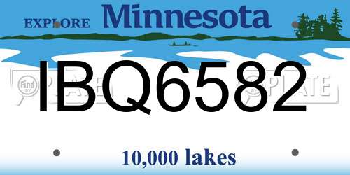 IBQ6582 Minnesota License Plate