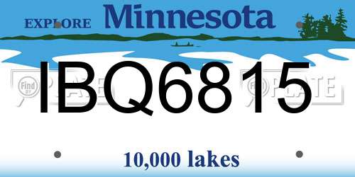 IBQ6815 Minnesota License Plate