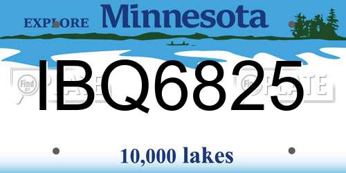 IBQ6825 Minnesota License Plate
