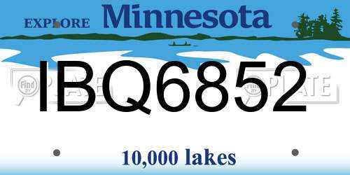 IBQ6852 Minnesota License Plate