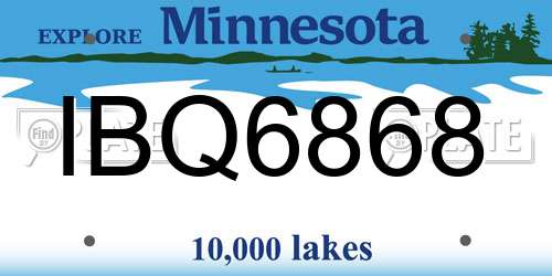IBQ6868 Minnesota License Plate