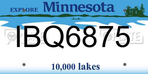 IBQ6875 Minnesota License Plate