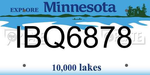 IBQ6878 Minnesota License Plate
